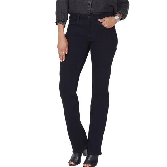 NYDJ Marilyn Tummy-Control Zipper Embellished Straight-Leg‎ Jeans SIze 0 NWT - Picture 1 of 15